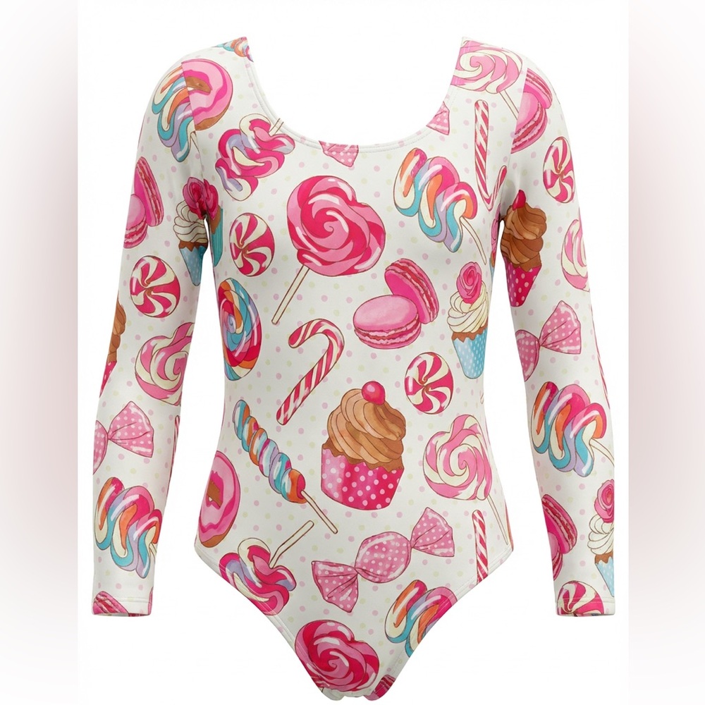 Colorful Candy Print Leotard